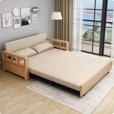 布艺沙发床坐卧两用实木可折叠伸缩小户型客厅多功能单双人经济型
